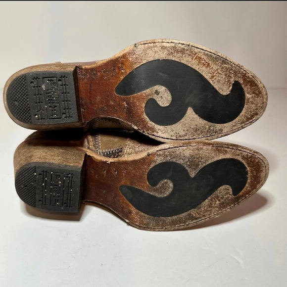 Corral Western Boots Womens Ankle Patchwork Round Toe 8 M Cognac C3116 - Picture 7 of 10